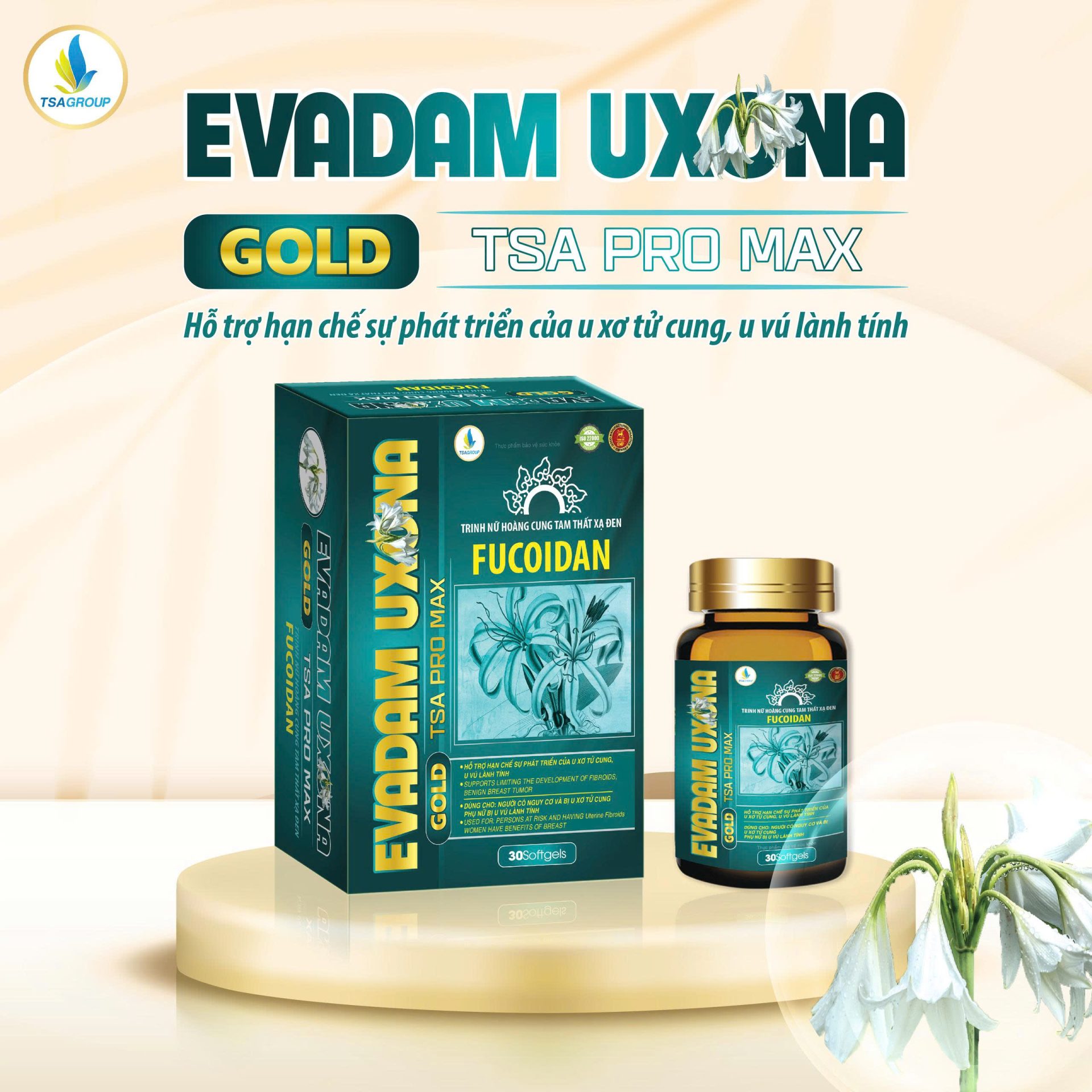 EVADAM UXONA GOLD TSA PRO MAX  HỘP 30 VIÊN